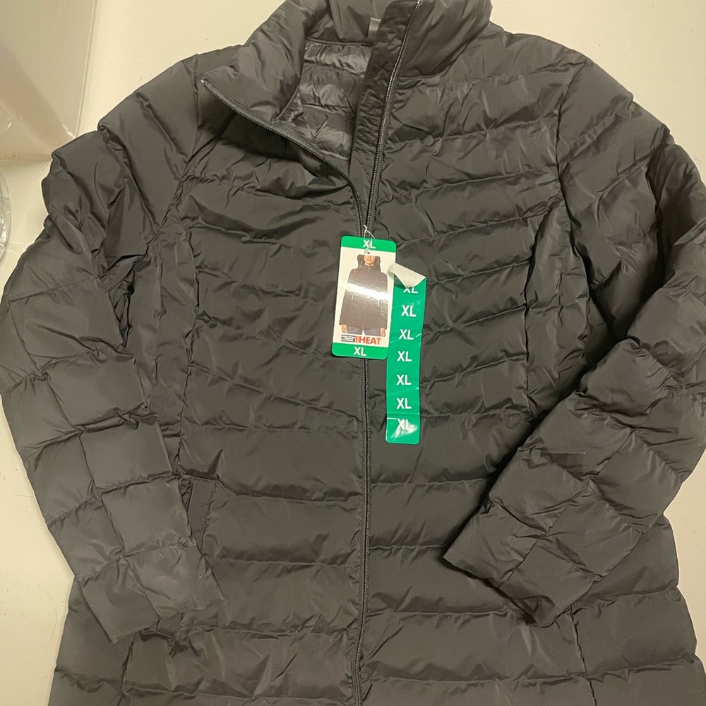 32 Degrees Gray Puffer Jacket with Quilted Design